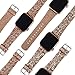 Moonooda Glitter Watch Band Replacement for Apple Watch Bands 38mm 40mm Women Girl Cute Bling Sparkle Strap Wristband Compatible with iWatch Series SE 6 5 4 3 2 1, Rose Gold and Silver