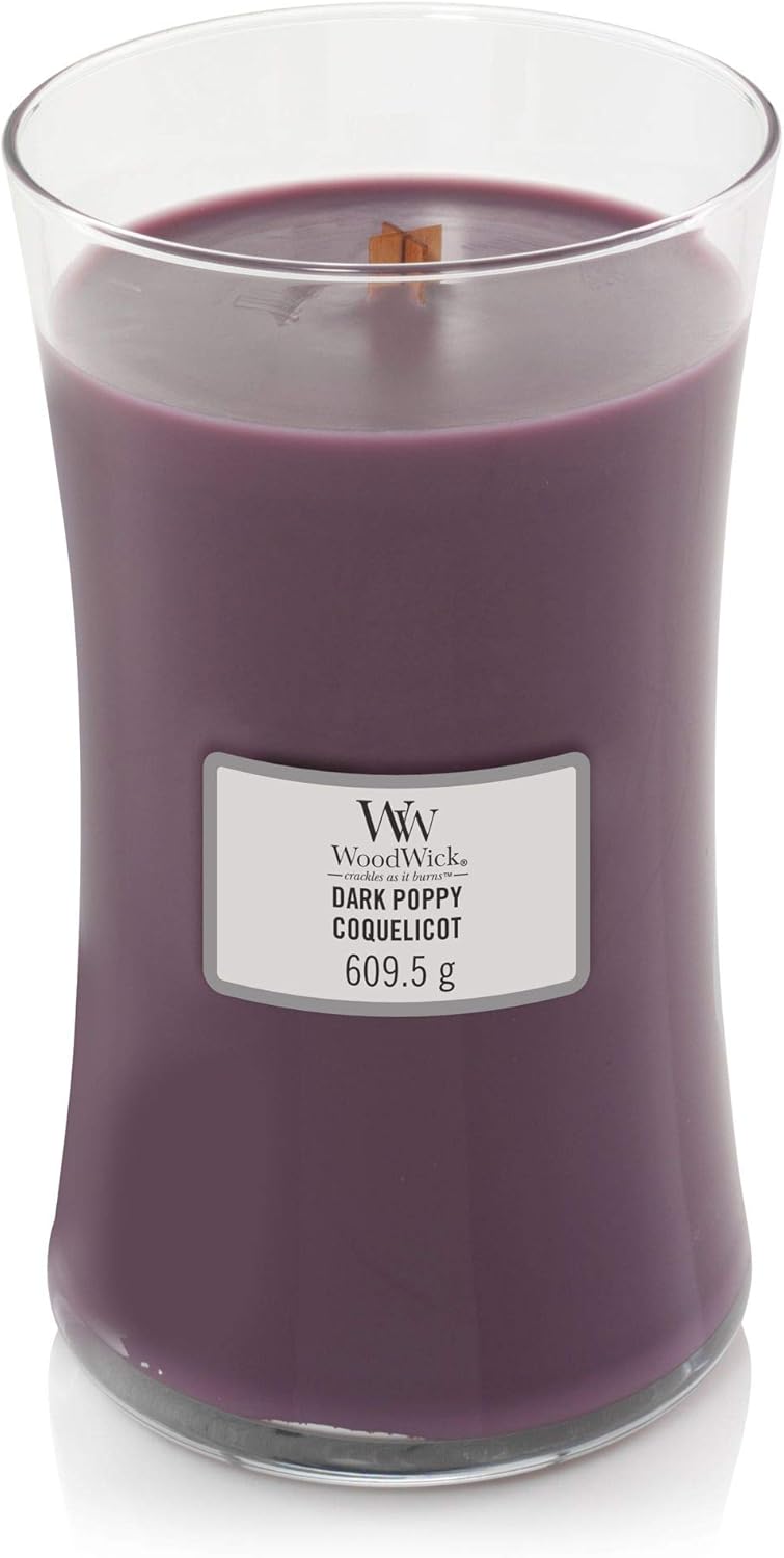 Woodwick Large Dark Poppy Scented Candle Amazon.co.uk Kitchen & Home
