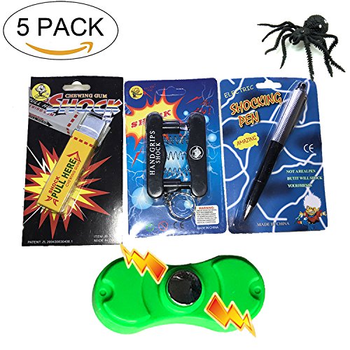 Shocking Kit,Prank Stuff Kit,Shocking Gum Packs ,Shocking Pen ,Prank Toys,Finger Trap Practical Joke Trick Toy Gift (5 PACK)