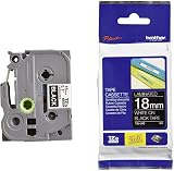 Brother TZe-345 Laminated Label Tape 18 mm White on Black 8 m
