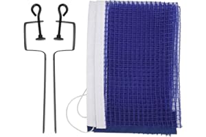 Culnflun Table Tennis Net, Durable Polyester Pong Net with Metal Bracket for Indoor and Outdoor Blue, Spring Activated Clip, 