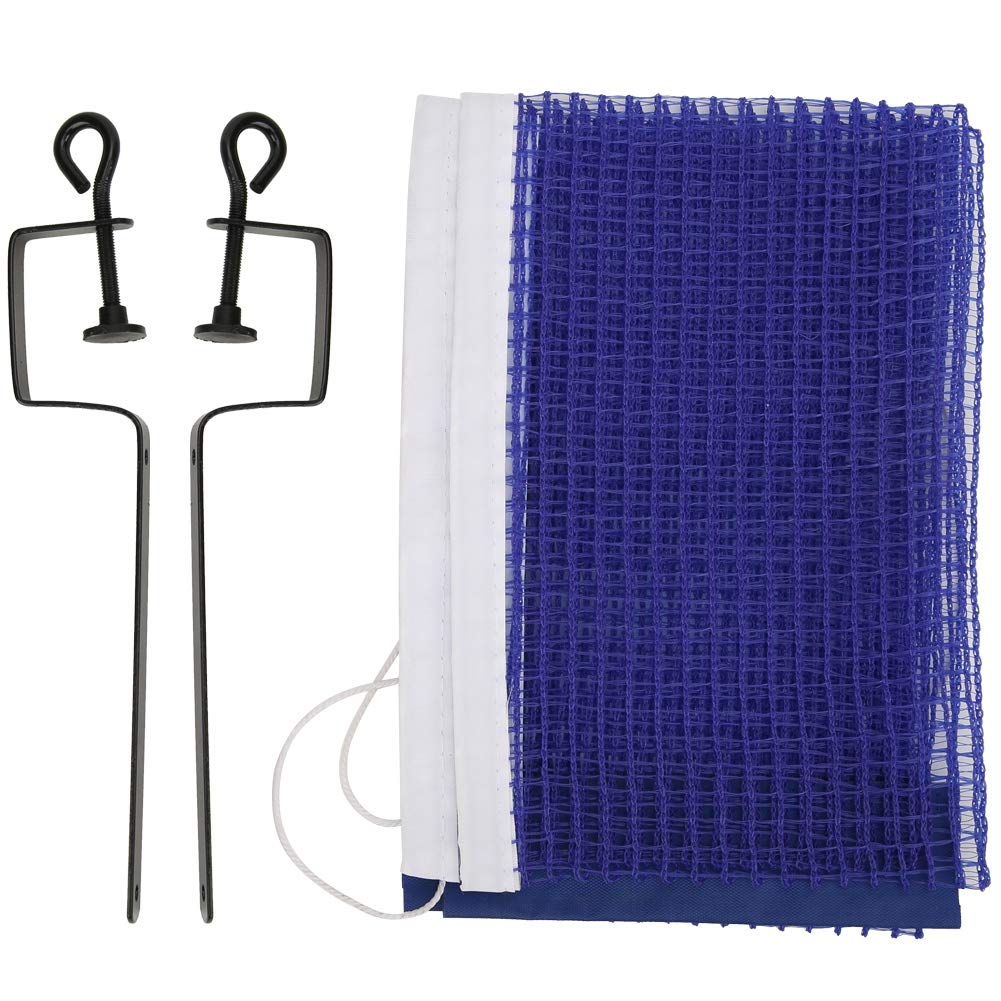 Tennis Table Net Portable Simple Polyester Tennis Table Pong Net with Metal Bracket Sports Replacement Accessories(蓝)