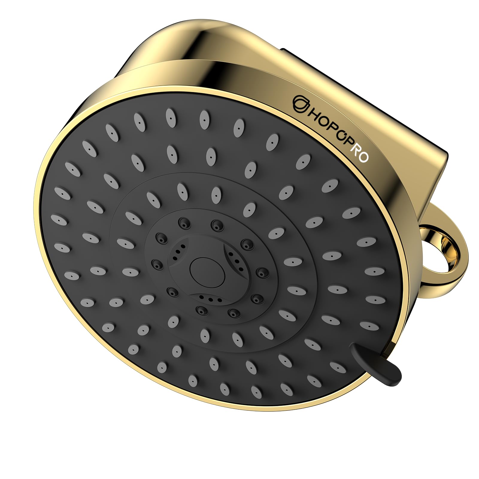 High Flow Filtered Shower Head, HOPOPRO 5 Modes High Pressure Fixed Showerhead with Filter, 2-In-1 Shower Head Filter for Hard Water, Remove 99% Chlorine, Improves Skin Hair Condition (6 Inch Gold) Image