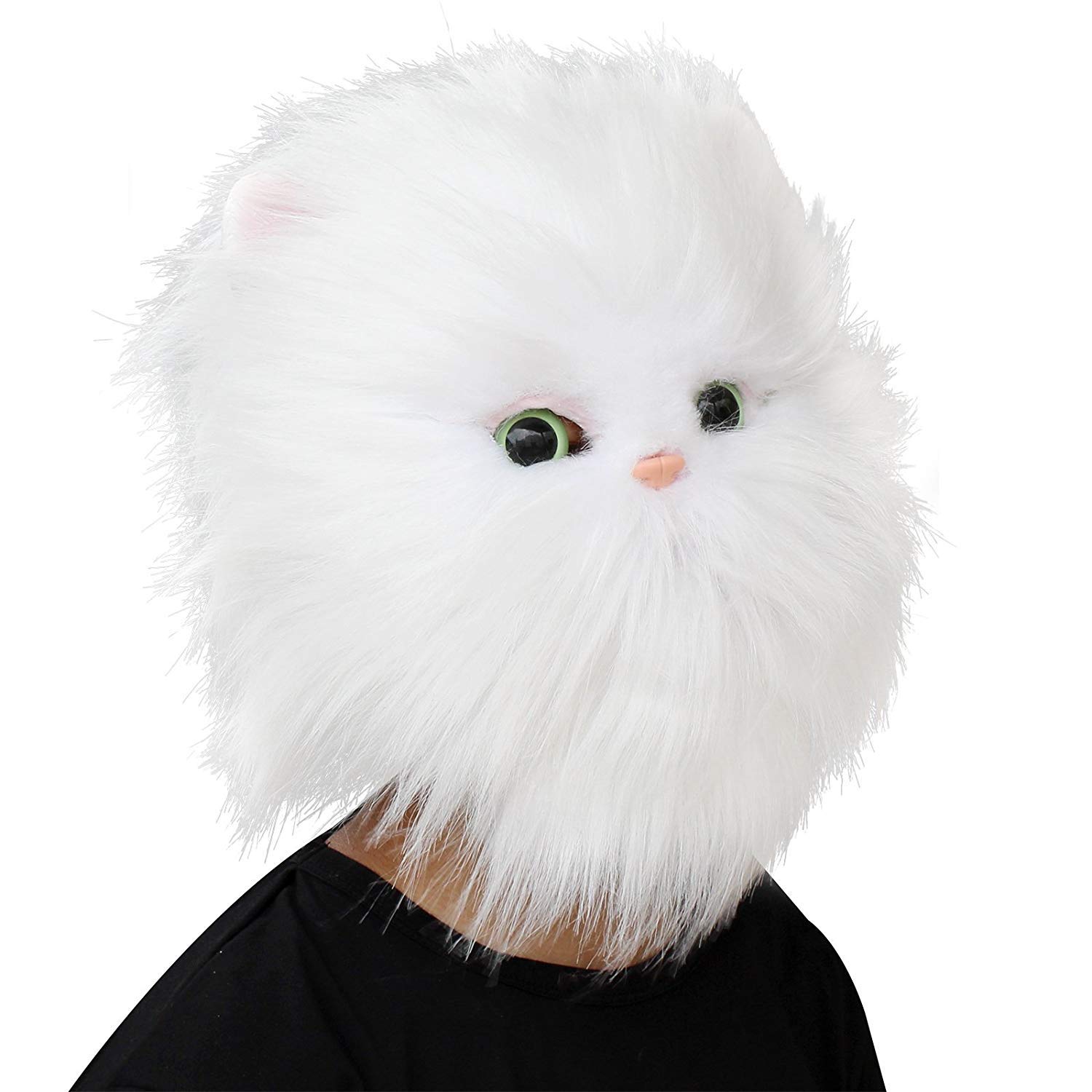 CreepyParty Persian Cat Mask Latex Realistic Animal Full Head Masks for Halloween Costume Party Carnival Cosplay