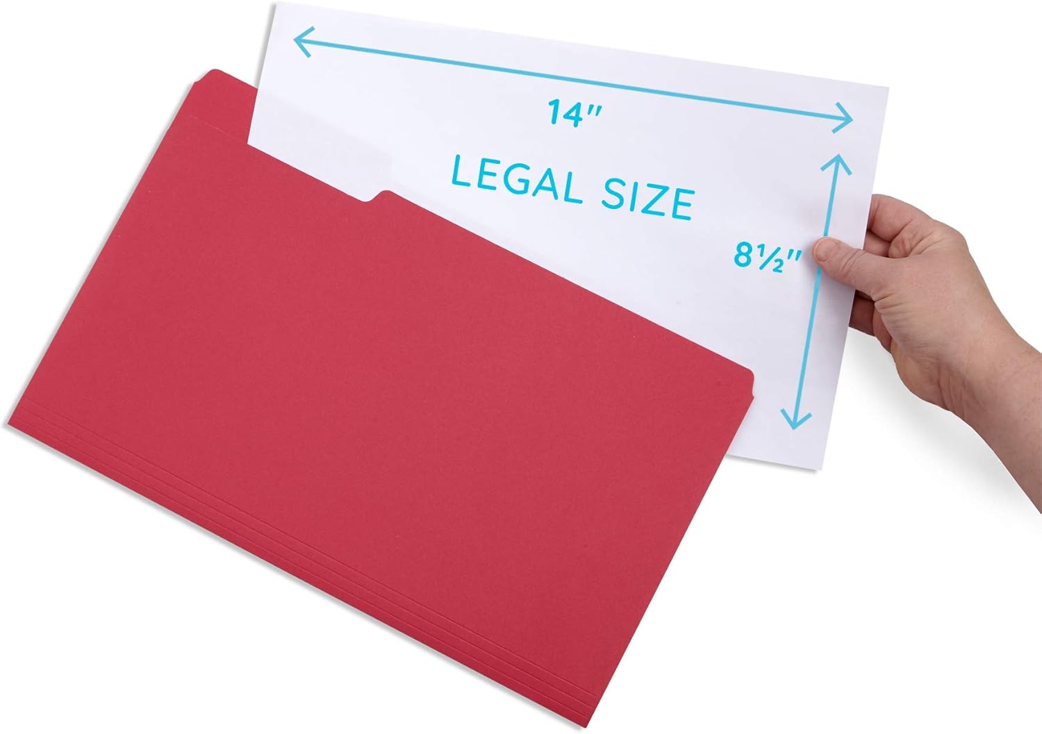Blue Summit Supplies Blue Legal File Folders, Legal Size, 1/3 Cut Tab, Great for Organizing and Easy File Storage, File Folders 100 Count : Office Products