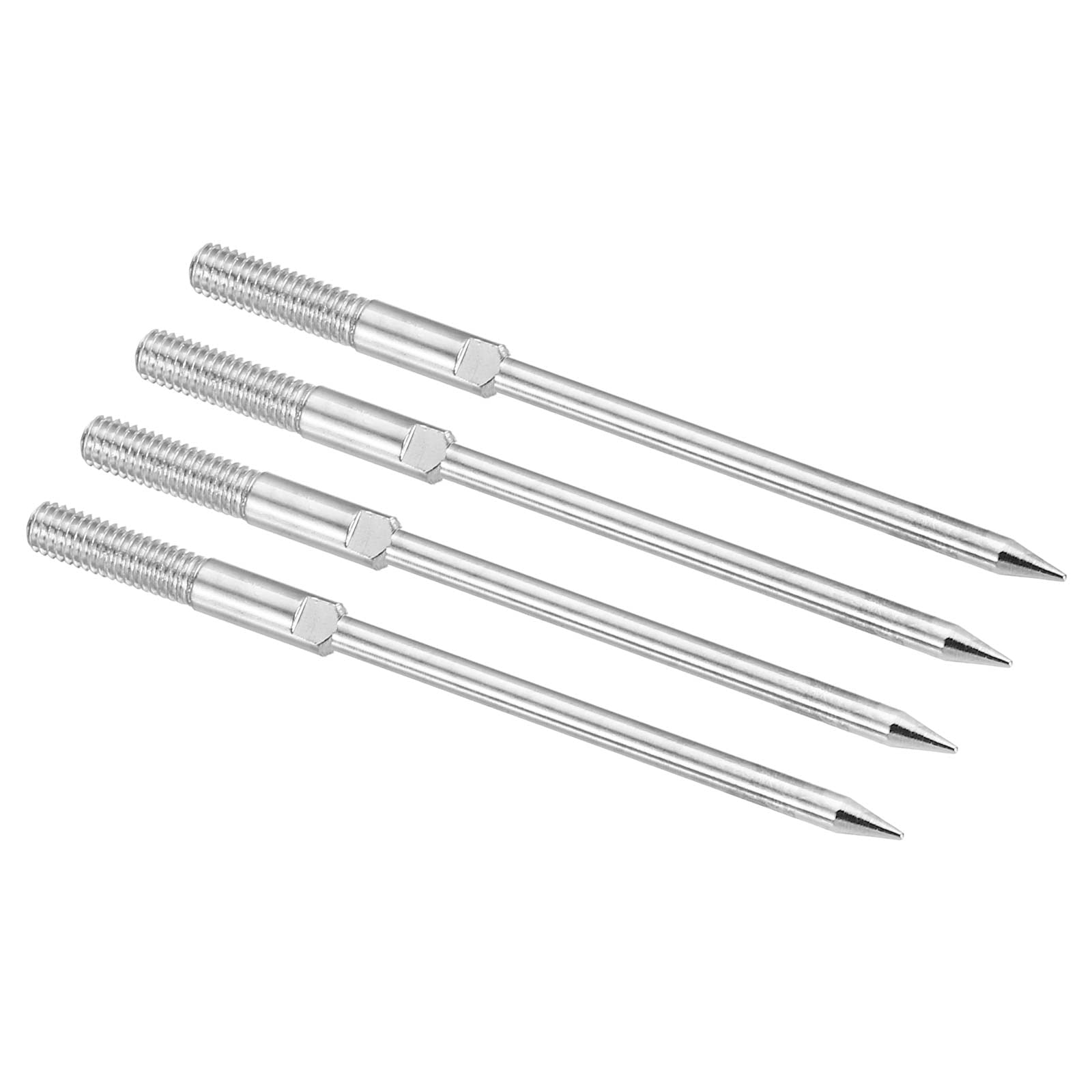 PATIKIL 2mm Test Probe Pins, 4 Pcs Copper Multimeter Test Lead Extention Long Probe Pin Tip Needle for Electrical Circuit Test Measurement, Silver