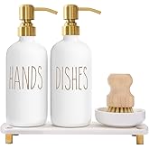 MOMEEMO Gold Soap Dispenser Set Comes with Stainless Steel Pumps, Instant Dry Tray, and Dish Scrub Brush, Suitable for Kitchen Decor and Accessories. (Gold)