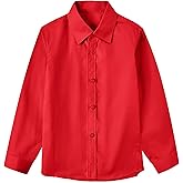 Boy's Long Sleeve Button-Down Shirt Kids Soild Collar Fashion Dress Shirts, Boys Short Sleeve Tops Size 2t-20