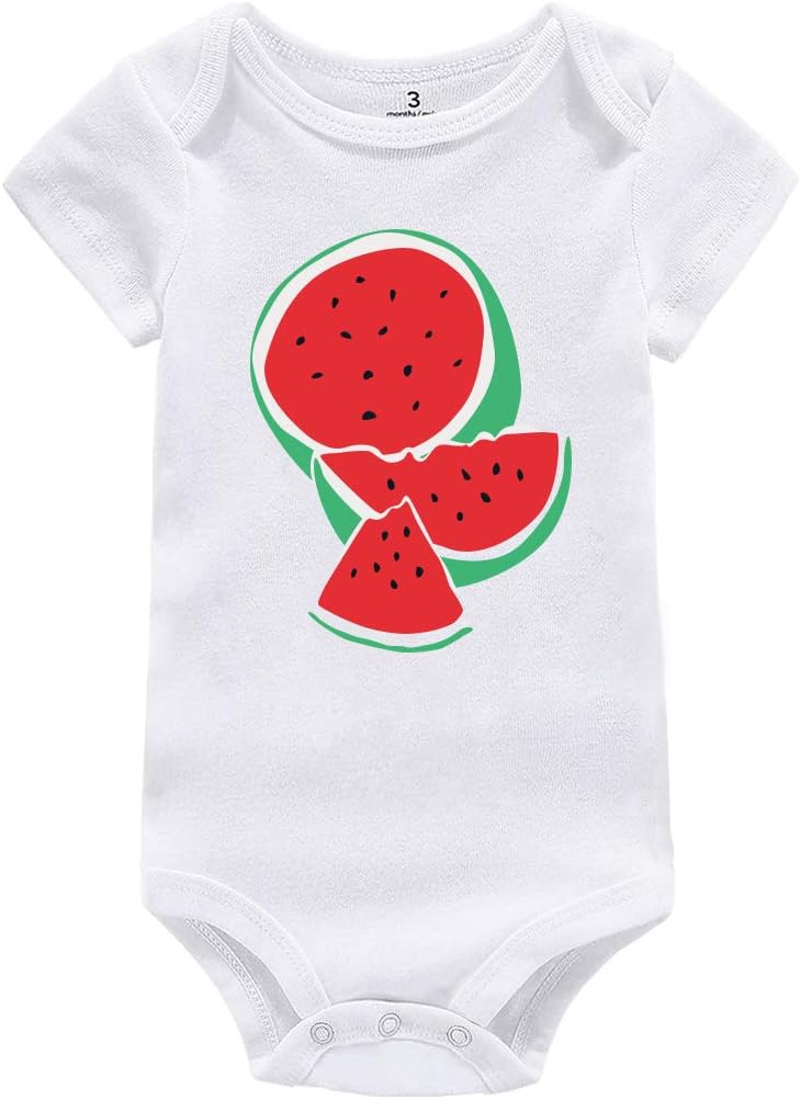 Baby Boy Girl Bodysuit Romper Outfit Funny Cute Watermelon Fruit Infant One-Piece Creeper Jumpsuit Shirt Clothing