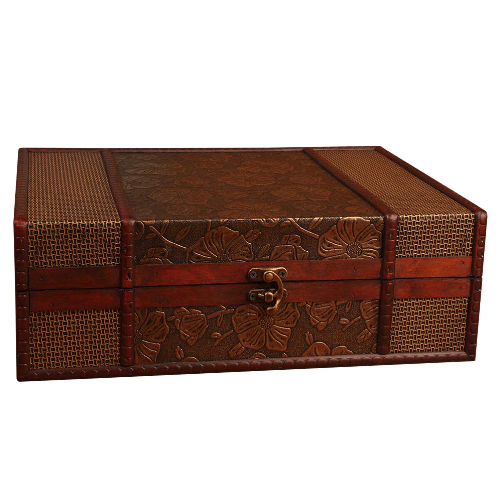 Photo 1 of Cabilock Memory Box Wooden Desktop Storage Boxes Wood Treasure Box for Books Jewelry Document Box without Lock (Lotus) Storage Boxes Decorative