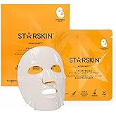 STARSKIN After Party 1x40g, Bio-Cellulose Brightening Face Mask for all Skin Types, Korean Skincare Mask infused with Vitamin C Serum and Niacinamide, Energizing and Soothing, K Beauty Skincare