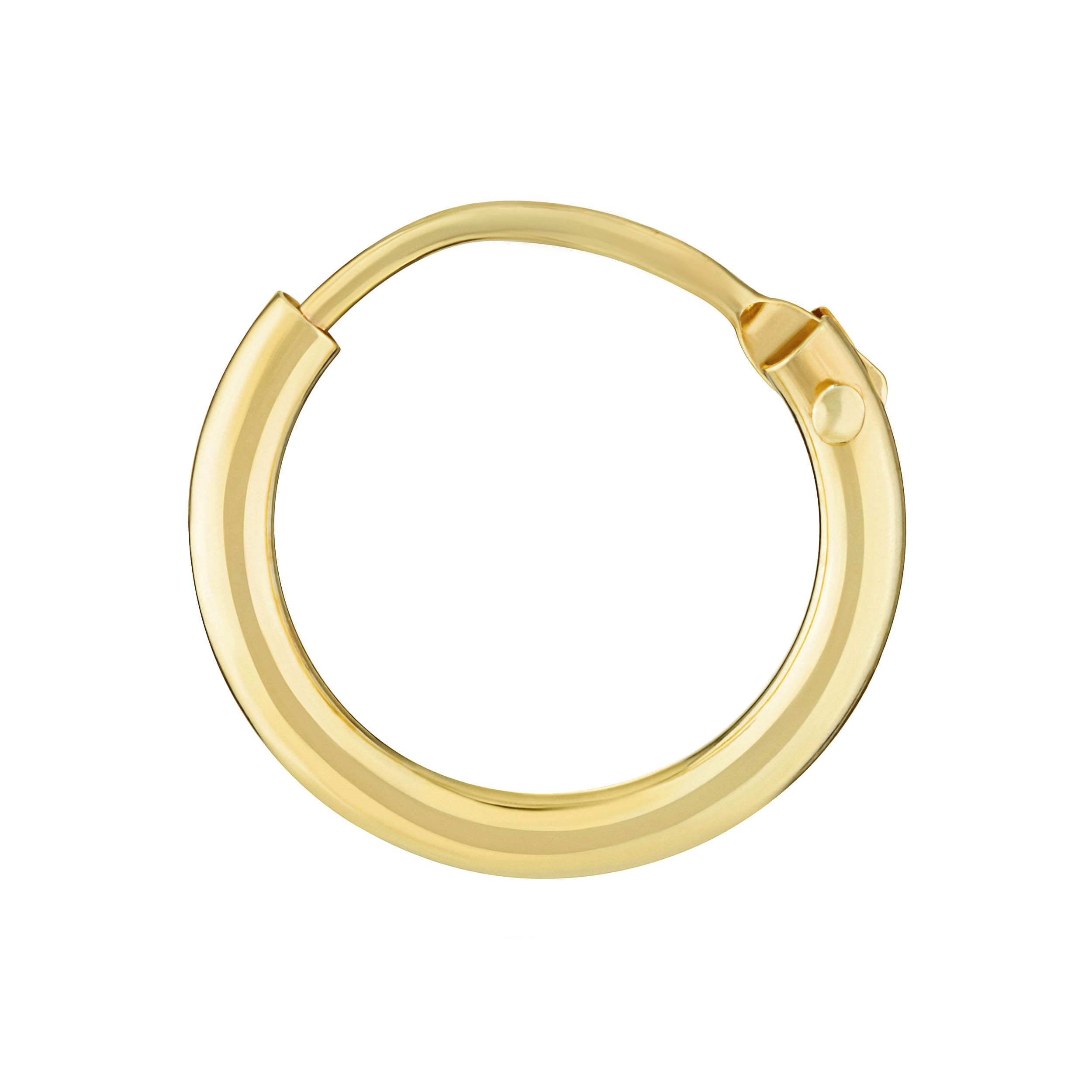 NKlaus single creole earring sterling silver 925 gold plated Earrings 11mm 2565