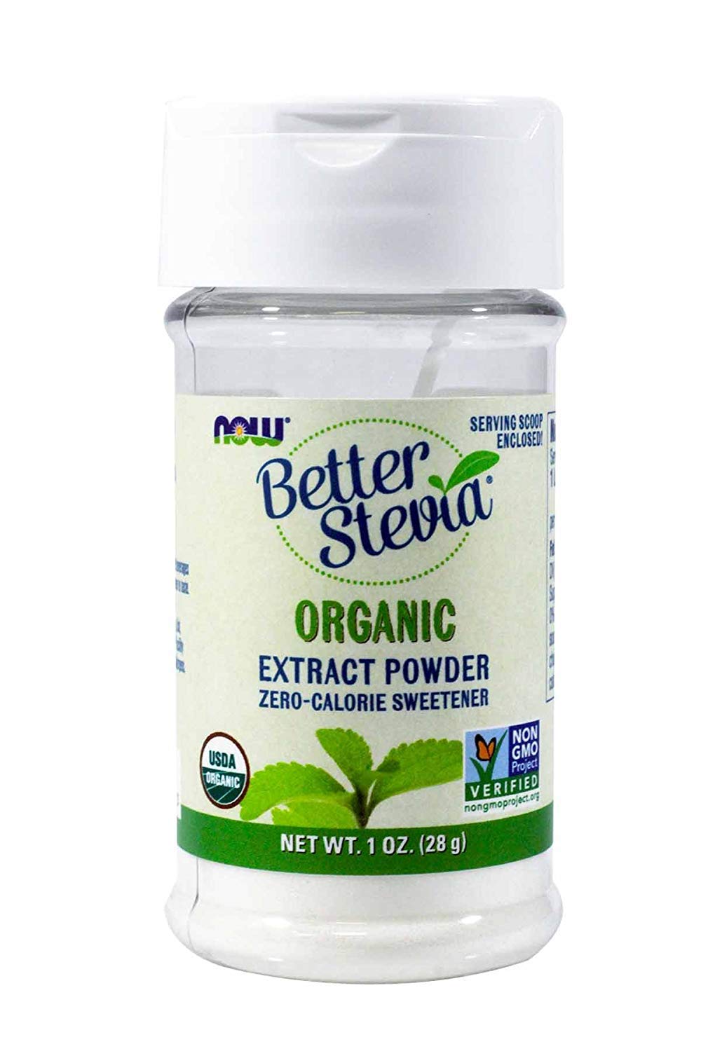 NOW Foods Better Stevia Organic Zero Calorie Powdered Sweetener 1 oz