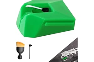 STFEDC AT-VMN95E Diamond Record Needle Replacement Stylus, Compatible with Audio-Technica AT-LP120X-USB Record Player, for AT-VMN95E Replacement Stylus(GREEN)
