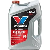 Valvoline&trade; Full Synthetic High Mileage with MaxLife&trade; Technology SAE 0W-20 Motor Oil 5 QT, (Model: 852399)