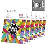 TWING Acrylic Sign Holder Table Sign Display Holder - Slant Ad Photo Frame Brochure Holder - Clear Acrylic 8.5x11 inches Pack of 6