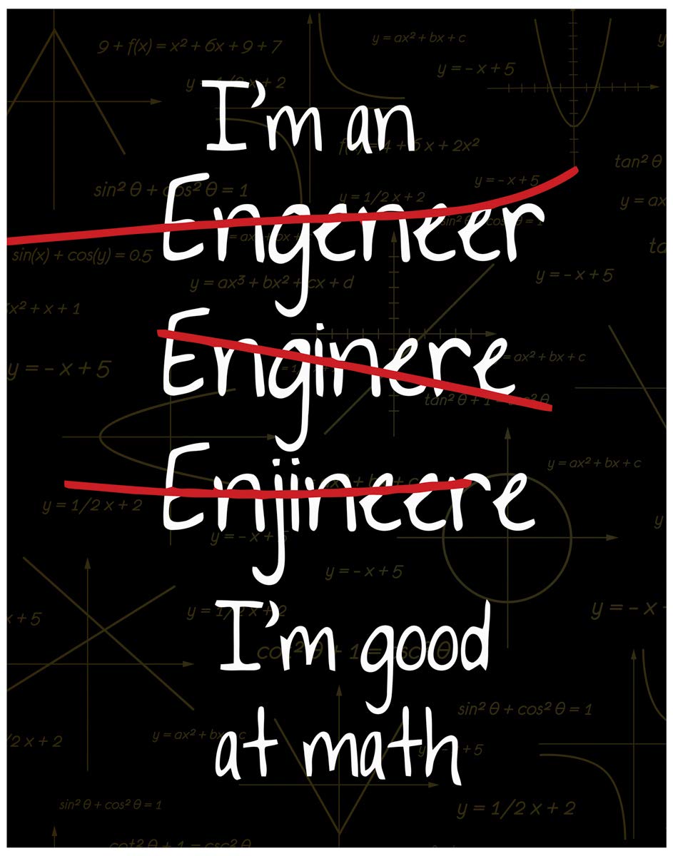 Dorm Accessories Under $15 School Decor Apartment 11x14 Unframed Decorative Wall Art Photo Gift Humorous STEM Science Im an Engineer Im Good at Math Funny Art Print Decor