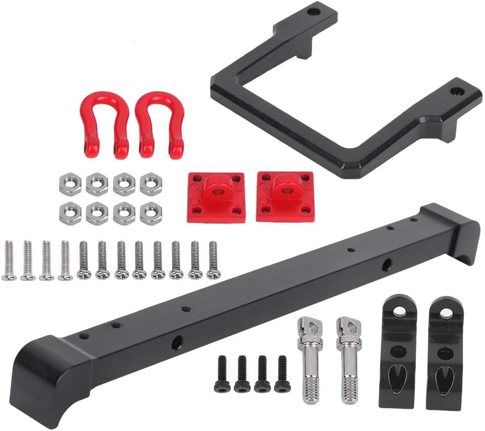 VGEBY RC Bumper Crawler Metal 1/10 Front Rear Bumper with Buckle RC Accessory Fit for Mangniu MN90 MN90K MN91 MN91K MN45 MN45K MN96 MN99 MN99S MN40(Black) - Image 3