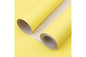 Consine Light Yellow Peel and Stick Wallpaper, 15.7 X 315 inches Renter Friendly Wallpaper, Vinyl PVC Removable Wall paper, Self-Adhesive Wall Sticker Decoration for Counter Furniture Cabinet and Room