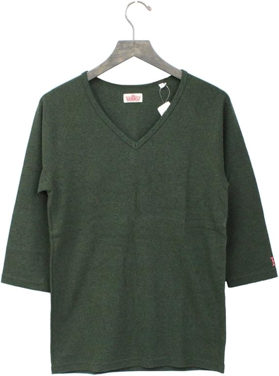 Amazon ハリウッド ランチ マーケット Hollywood Ranch Market Vネック ハーフスリーブ ストレッチフライス メンズ S 3 D Green Tシャツ カットソー 通販