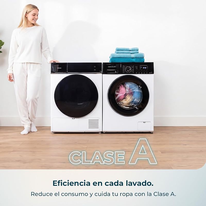 Bolero Dresscode 6150 Inversor de Máquina de Lavar de Lavar de Carga Frontal Um Kit HairCatch. 1650W, 1000 rpm, 12 programas, motor Inverter Plus, Steam Max, Drum Clean, Delay Start e Child Lock.