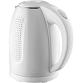 OVENTE 1.7L Double Wall Electric Tea Kettle, 1100W Water Boiler and Heater with Cool-Touch Exterior, Stainless Steel Insulate