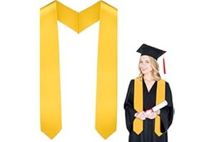 SLERGUT Graduation Stole Class of 2025, Unisex Adults Plain Graduation Sash Classic End With Trim for College Ceremony 70"