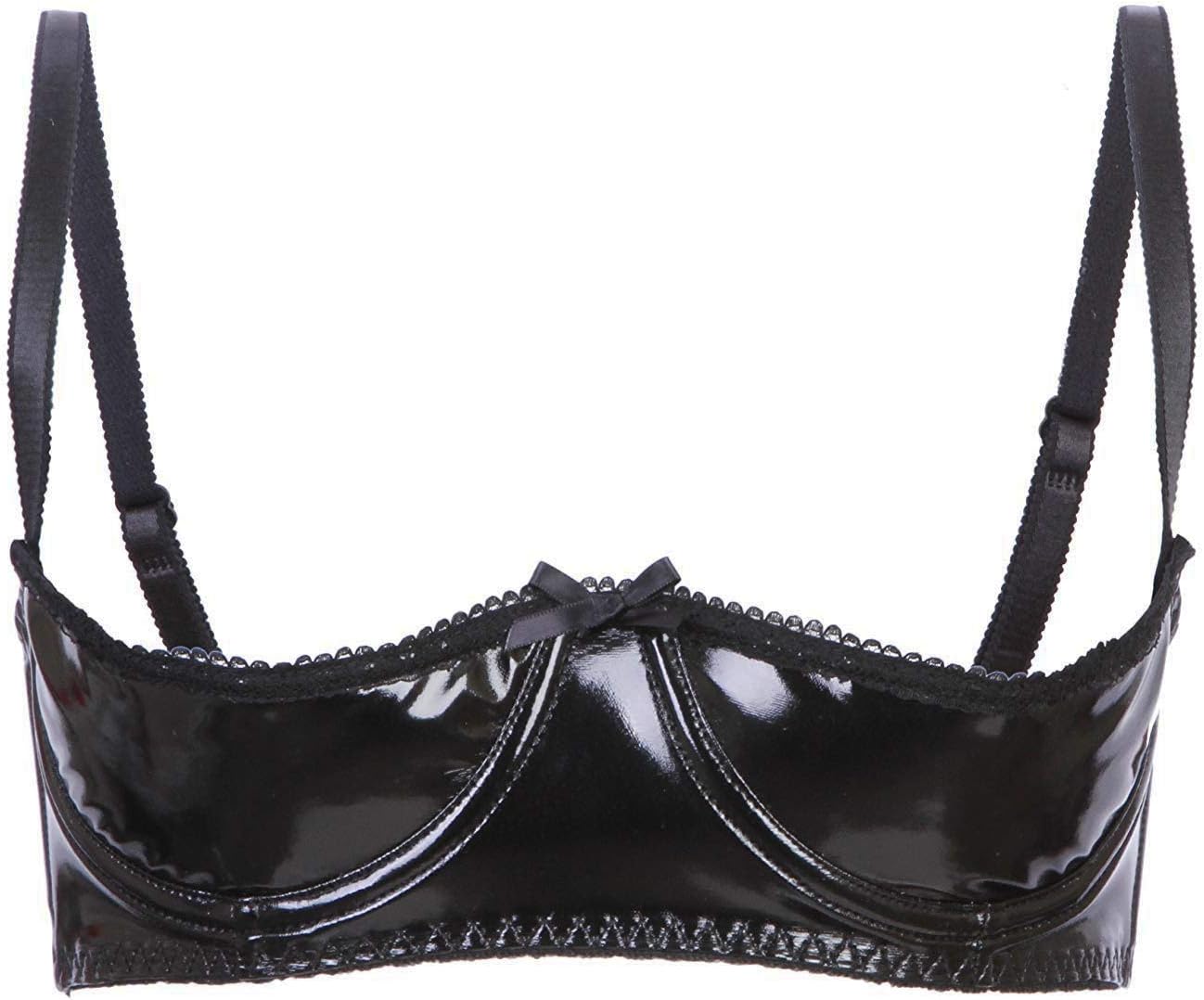 Empire Intimates Vinyl Shelf Bra Open Cup Bare Exposed Breasts Nipples