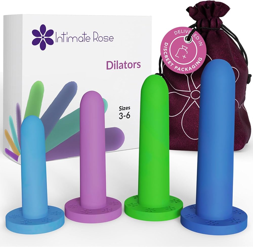 Intimate Rose Medium 4-Pack Silicone Dilators for Women & Men, Sizes 3-6