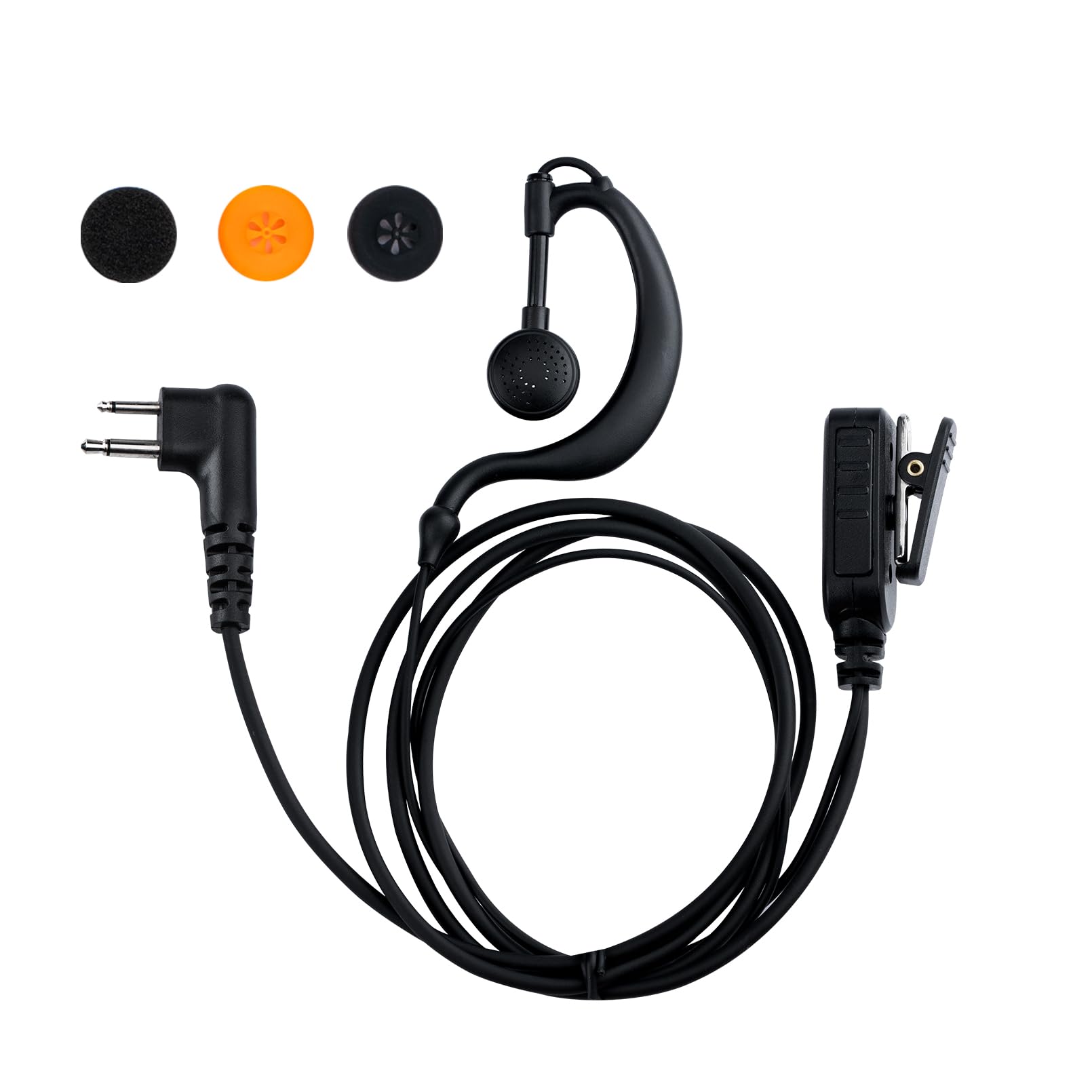 Photo 1 of POFENAL RDM2070D 2-Wire Surveillance Earpiece for Motorola Walkie Talkies (CLS1410/CP200/GP2000) & Bearcom Radios - Walkie Talkie Radio Headset with Big PTT Mic & 2-Pin Acoustic Tube(1 Pack)
