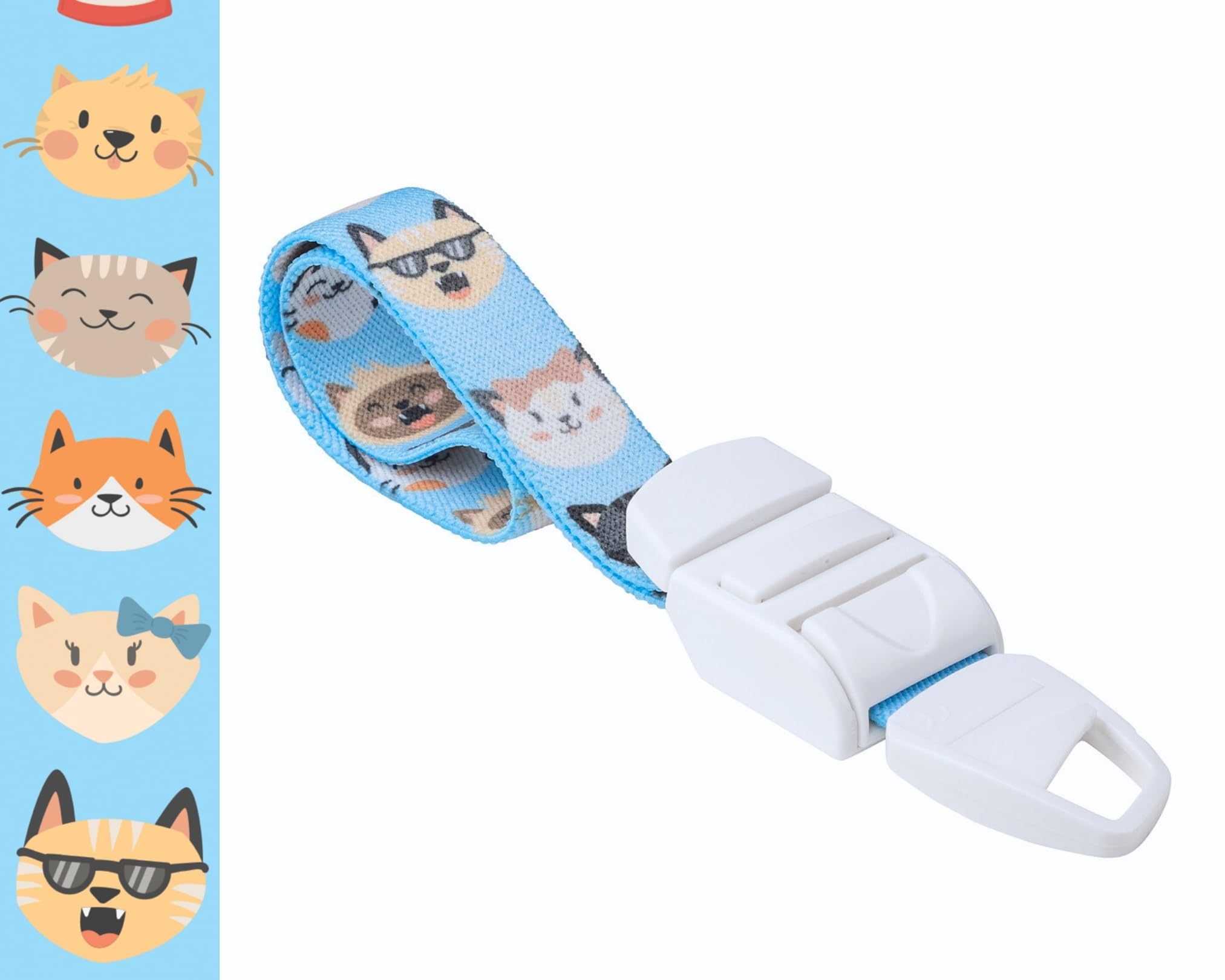ROLSELEY Medical Tourniquet with Blue with CARTOON CATS Pattern with ABS Plastic Buckle Latex Free Elastic Band Perfect for Doctors, Nurses, Students and Paramedics