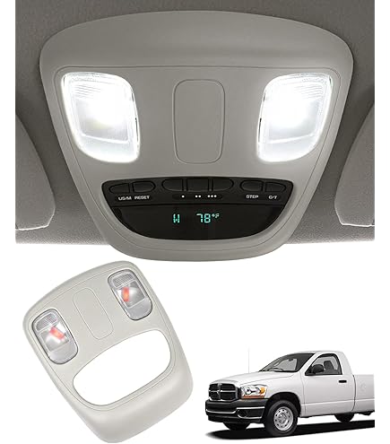 Replacement Overhead Console Dome & Map Light Assembly - Fits 1999-2002 Dodge Ram 1500/2500/3500