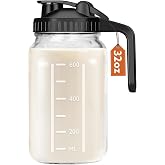Mihlapi Breast Milk Pitcher, 32 OZ Mason Jar Pitcher with Lid Double Leak Proof,1 Quart Breastmilk Storage Containers for Fri