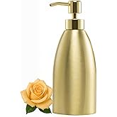 Emarful 304 Stainless Steel Soap Dispenser 16oz Rust-Proof Liquid Soap Pump Bottle for Kitchen or Bathroom Countertop Hand Dish Lotion Leak-Proof (Matte Gold)