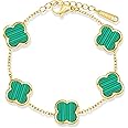 SHINYY Four Leaf Clover Bracelet for Women 18K Gold Plated Lucky 4 Leaf Link Bracelet Jewelry Gift for Her