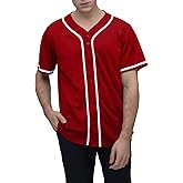 Yuji Itadori Men's Baseball Jersey Short Sleeve Shirt V Neck Tops Button Down Tee Shirts Sports Clothes S-4XL