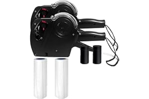 SUSUBEE 2 Pack Price Gun 1 Line & 8 Digits Pricing Label Guns with Blank White Labels, Ink Refill Sets for Label Price Print, Groceries Store, Small Business, Supermarket