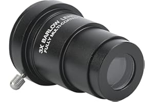 1.25 Inch 3X Barlow Lens, M42x0.75 Thread Interface, Fully Multi-Coated Metal Lens for Astronomical Telescope, Standard Teles