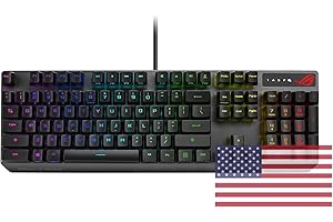 ASUS ROG Strix Scope RX Gaming Mechanical Keyboard, Red Optical Switches, USB 2.0 Passthrough, 2X Wider Ctrl Key, Aura Sync, Armoury Crate RGB Lighting, Black
