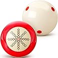 Gemscream 2 Pcs Billiards Cue Ball with Dots Practice Training Artifact Regulation Size 2-1/4" Training Pool Balls for Sports Billiard Table Accessories Games