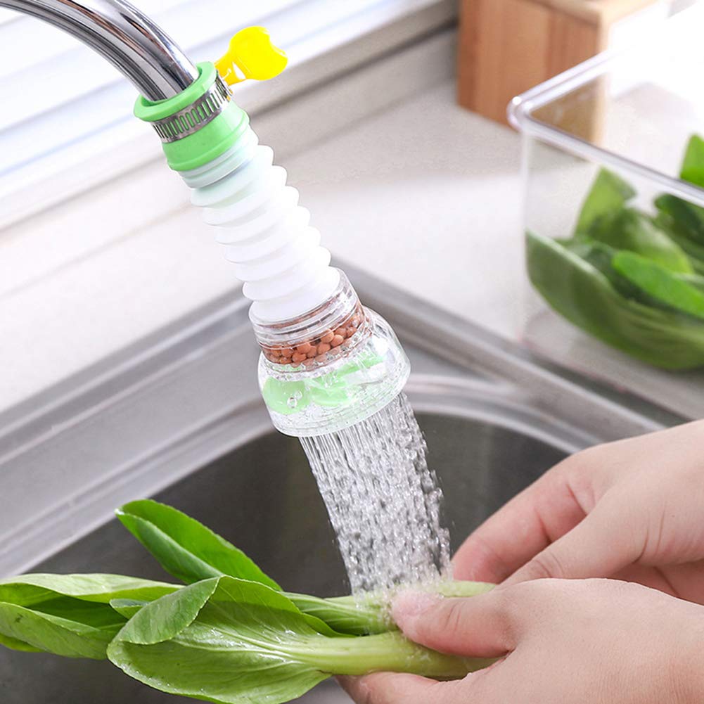 Kitchen Faucet Nozzle Filter, 360° Rotating Faucet Sprayer, Faucet Nozzle Filter Adapter Water-Saving Device, New Booster Shower Tap Head with Filter for Home Kitchen