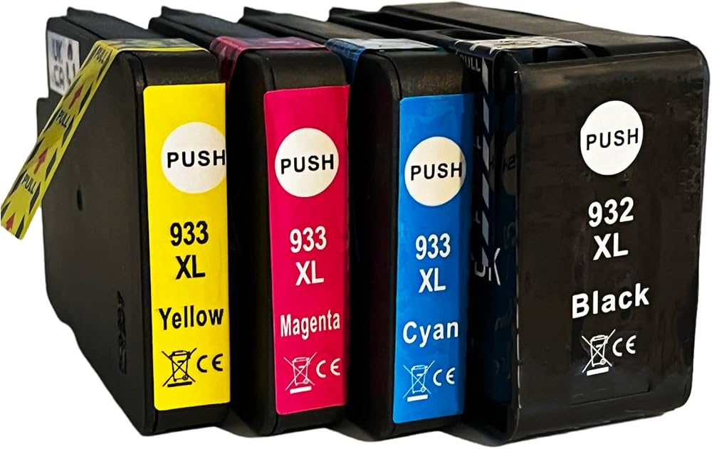 BVH Direct 4x 932XL Black 933XL Color Ink Cartridges for HP Officejet 6100 6600