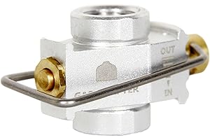 Aluminum Copper Construction Hiking Canister Connector with Automatic Shutoff Feature for Safe Camping Refueling Canister Ref