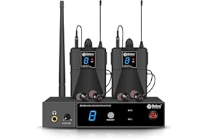 D Debra Wireless in Ear Monitor System ER-280 UHF Professional Mono IEM System Transmitter and Receiver with Earphone, for Stage, Band, Recording Studio, Live Performance (with 2 Receivers)