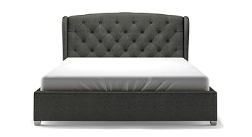 Urban Ladder Holmebrook Queen Size Upholstered Bed (Charcoal Grey)