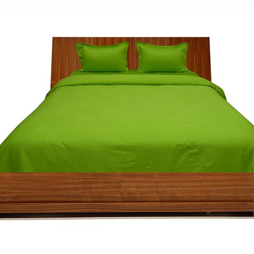 RoyalLinens 600tc 100% ägyptische Baumwolle elegant Finish 3-teiliges Bettwäsche-Set massiv, Baumwolle, Parrot Green Solid, S