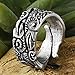 QIANJI Viking Odin's Ravens Ring Huginn and Muninn Ring Women Men Jewelry