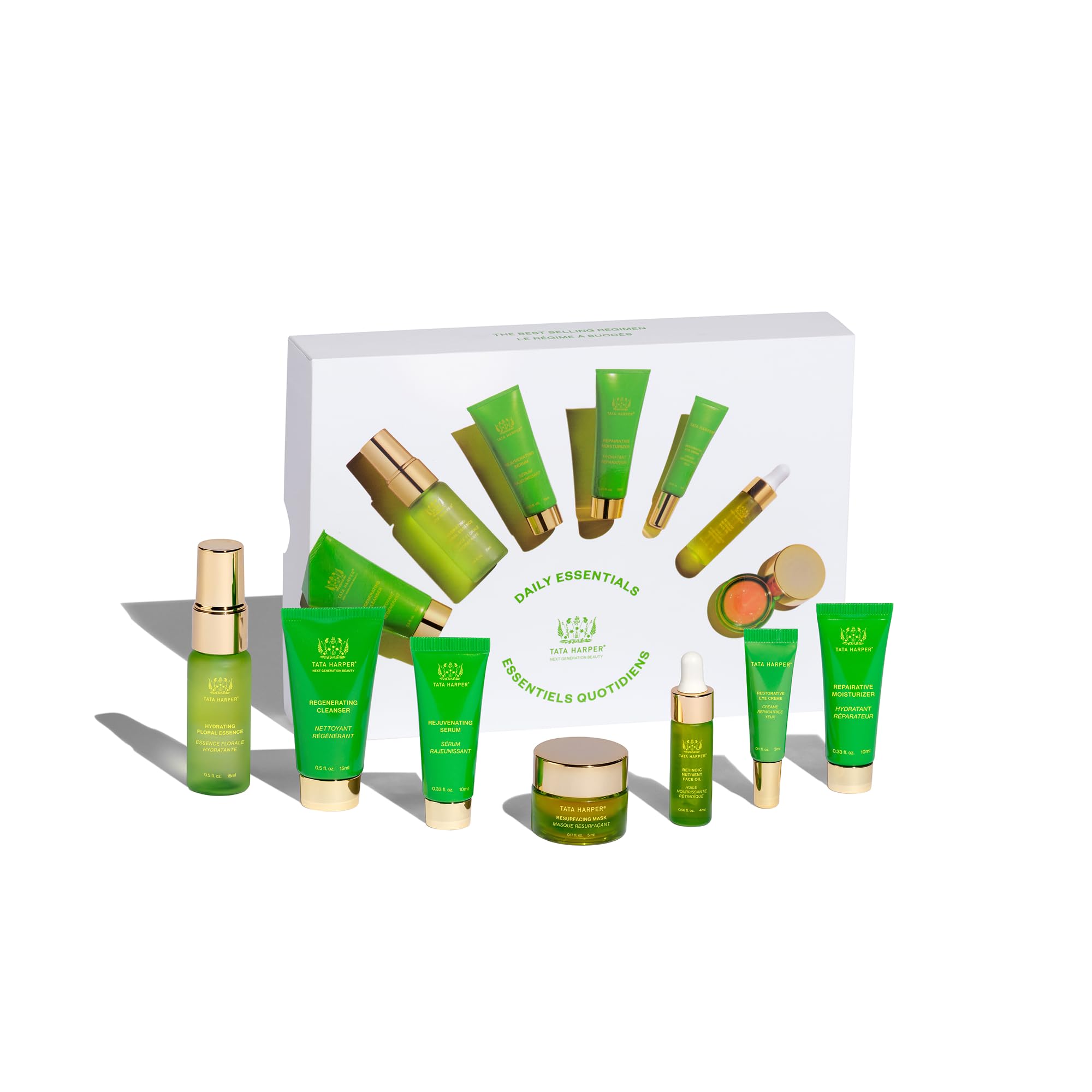 Photo 1 of Tata Harper Daily Essentials Set, Best Selling Skincare Set, Travel Sized Skincare, 7-Step On-the-Go Skincare Routine, Natural Skincare