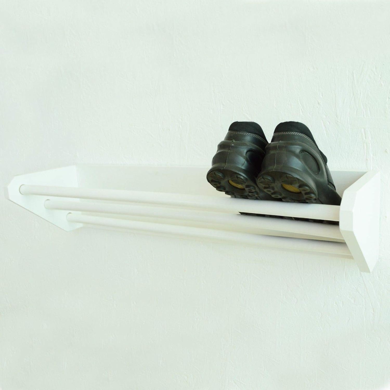 Wall Mounted Solid wood pine Shoe Rack Floating shoe organiser 80 cm ...