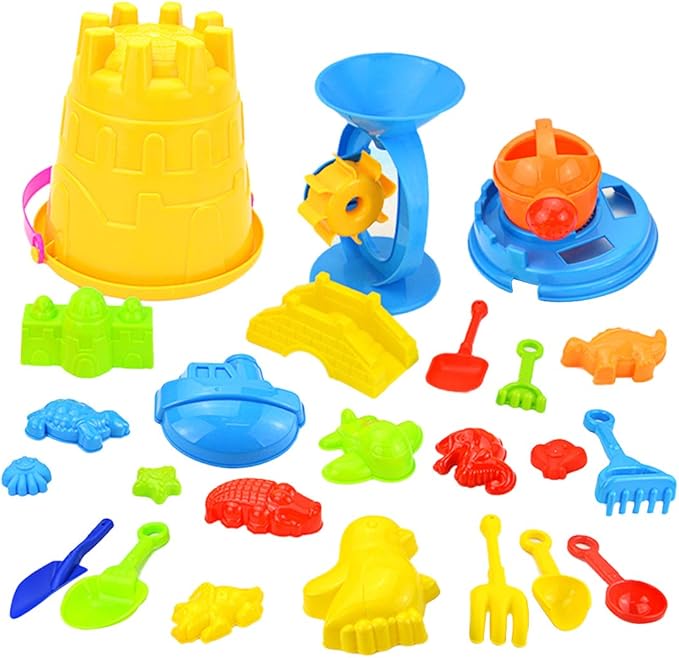 Batop Sandspielzeug Set, 25 Pcs Kinder Strandspielzeug mit